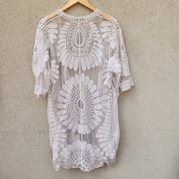 AVIDLOVE Women's Cardigan Medium Lace Embroidered Asian Inspired Fairycore - Picture 5 of 11